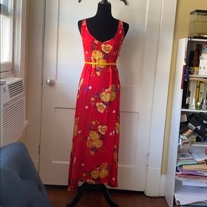 Free People Dress W/ Genuine Leather Belt